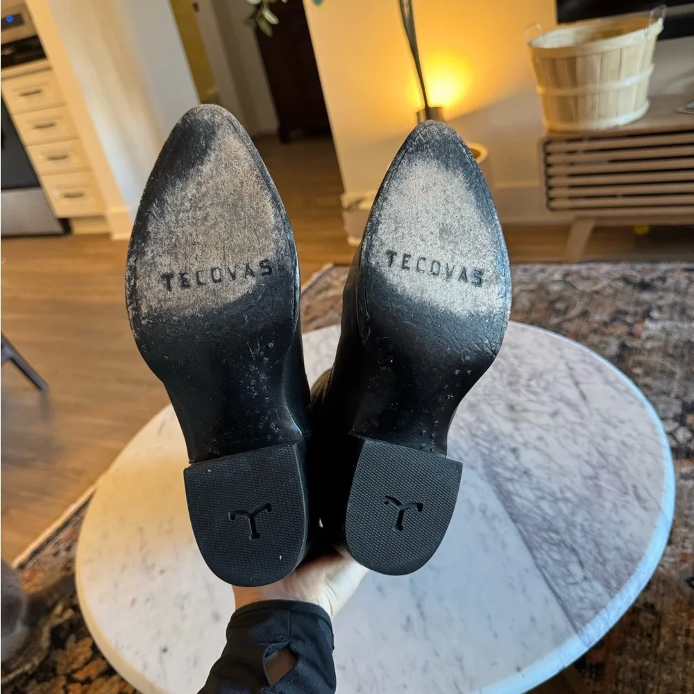 Elegant Black Tall Cowboy Boots - Picture 6 of 6